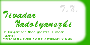 tivadar nadolyanszki business card